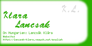 klara lancsak business card